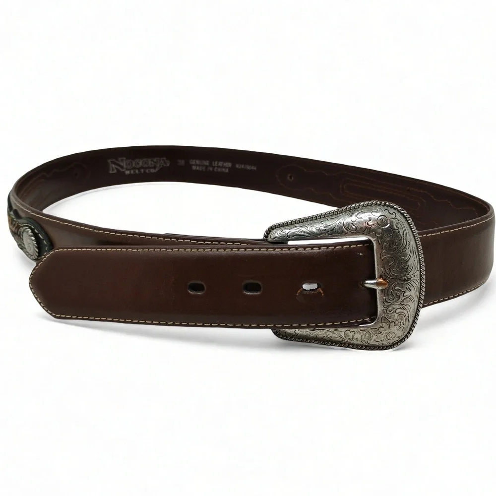 Vintage Nocona Belt Co. Western Leather Belt 38 Western Leather Belt Cowboy